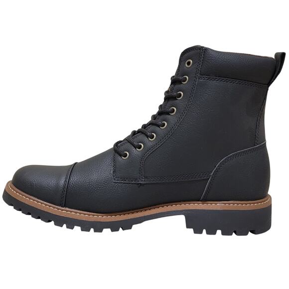 Levi's Men Wyatt Cap Toe Work Combat Boots Size US 11M Black Faux Leather - Picture 3 of 5